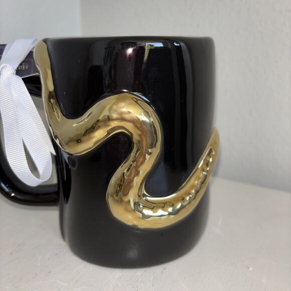 Rae Dunn Harry Potter Mug He Who Must Not Be Named Gold Snake Voldermort NEW - Picture 3 of 4